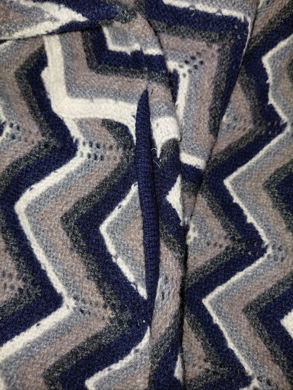 Free People XS Chevron Zigzag Knit Sweater Dress Long Sleeve Zip Cuff Mini Dress - Picture 13 of 13